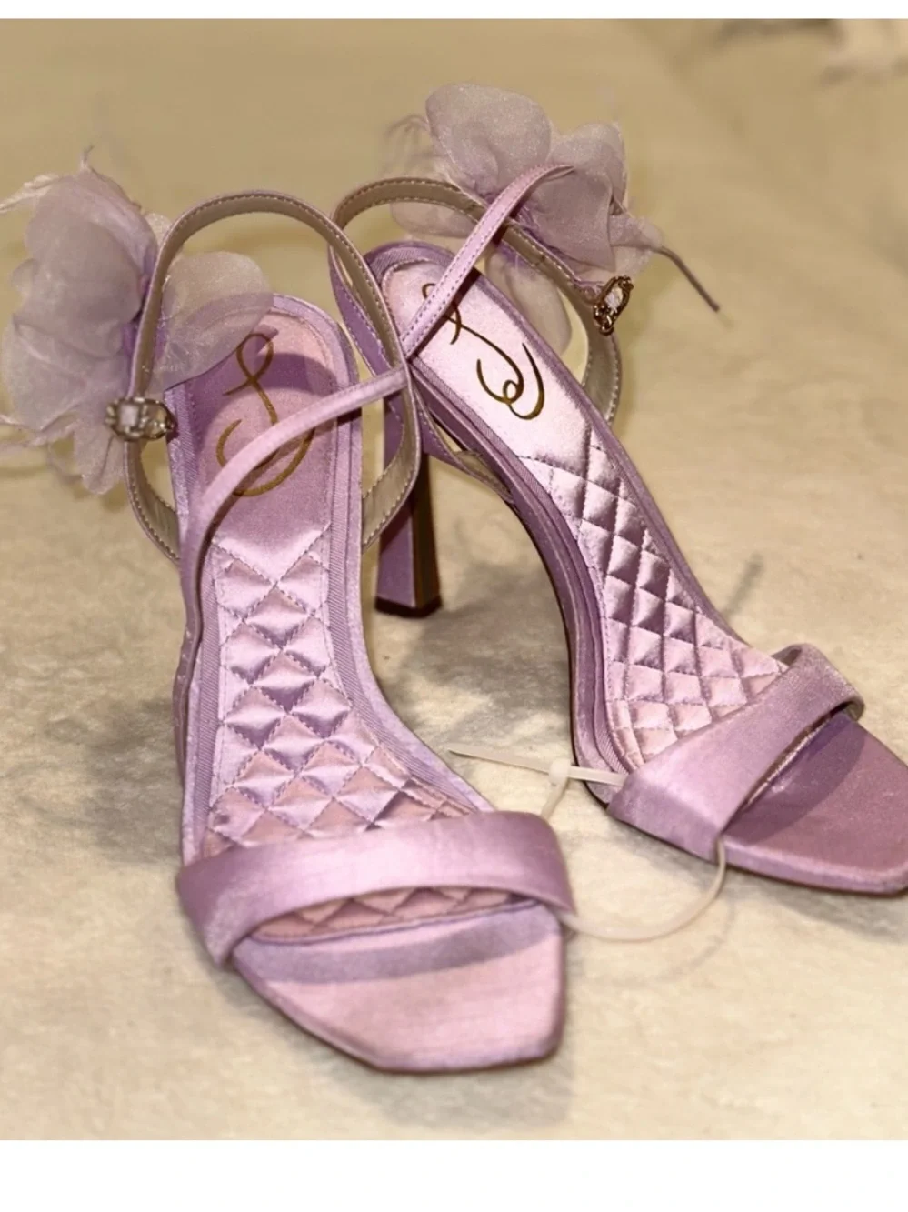 Sam Edelman 8.5 LEANA FLOWER STRAP DRESS SANDAL lilac